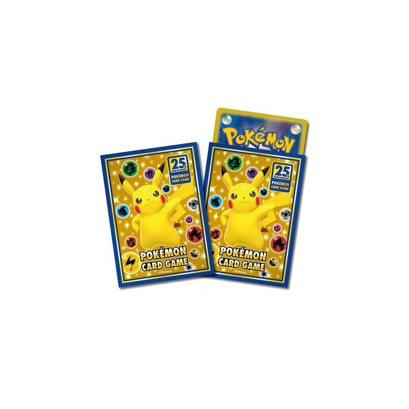 Sleeves pokémon pikachu- protèges cartes pokémon 25 ans célébration (vendu à l´unité)